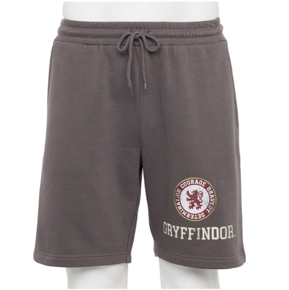 Harry Potter Gryffindor Men's Size Large Gray Lounge Shorts Drawstring Pockets - Picture 1 of 5